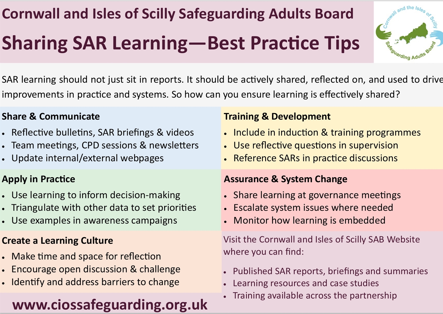 Sharing SAR Learning