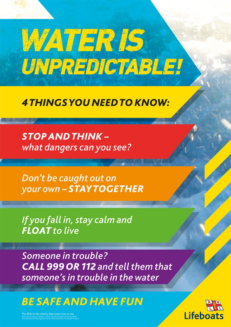 Water is unpredictable, youth messages poster