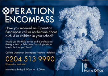 Operation Encompass Helpline poster