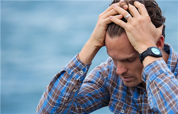man looking stressed