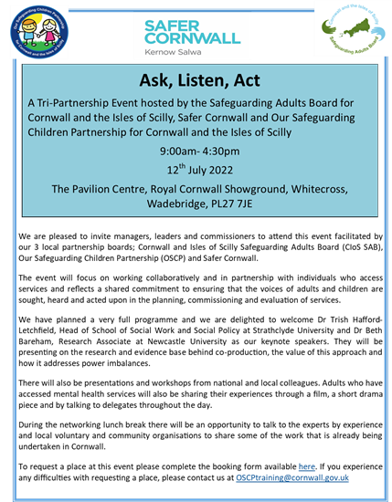 Tri Partnership Conference flyer 2022